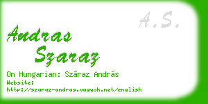 andras szaraz business card